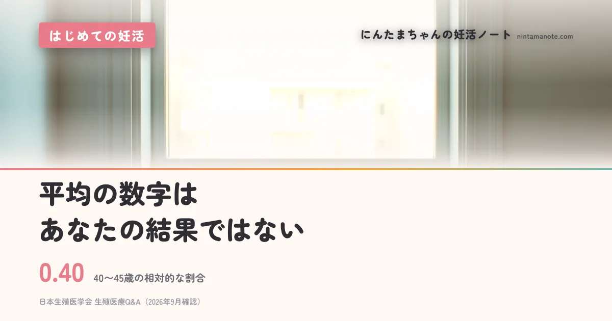 0.40（40〜45歳の相対的な割合）。平均の数字はあなたの結果ではない